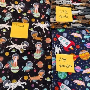 Space-Themed and Car Fabric Bundle